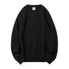Sudadera de Algodón Peinado de Peso Pesado de 300g, Suéter Retro de Cuello Redondo, Camisa Básica Unisex de Manga Larga de Color Sólido, Estilo Retro Holgado
