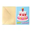Cartão de felicitações de aniversário em TNT, cartão postal 3D criativo feito à mão, cartão de felicitações com mensagem de feliz aniversário