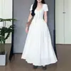 Vestido Negro Estilo Francés con Lazo para Mujer Verano Nueva Llegada Absolutamente Hermoso Ceñido a la Cintura Adelgazante Vestido Largo