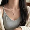 Accesorios de Nicho Minimalistas Estilo Ins, Cadena Dulce y Fresca para Clavícula, Cadena para Sudadera Suéter, Collar Versátil de Lujo Ligero para Mujer