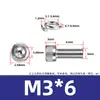 Aço inoxidável 304 DIN912 Cabeça de copo arruela de mola hexagonal parafuso de máquina de combinação dupla cabeça cilíndrica recartilhada M3M8