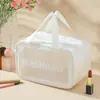 Bolsa de Cosméticos para Mulheres, Bolsa de Armazenamento de Cosméticos à Prova d'Água de Grande Capacidade para Viagem, Necessaire Portátil de Mão Visível para Viagens de Negócios