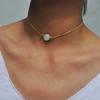 Collar Corto de Cristal Natural Distintivo Moda Ópalo Blanco gargantilla Collar de Mujer
