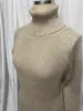 Vestido suéter de cuello alto de manga larga para mujer, casual, holgado, engrosado, color liso, tubo, vestido de punto para otoño e invierno 2023