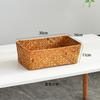 Cestas de Armazenamento Trançadas de Palha e Rattan, Caixas de Armazenamento Trançadas Feitas à Mão, Cestas Organizadoras de Mesa para Cosméticos Sem Tampa, Cestas Trançadas de Bambu
