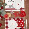 Mantel Individual de San Valentín Enanos Amor Lino a Cuadros Estampado Mantel de Mesa Hogar Cocina Mesa de Comedor Tapete Aislante de Calor