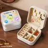 Caja de Almacenamiento para Pendientes, Collares y Anillos de Viaje, Organizador de Escritorio, Caja de Almacenamiento de Joyería Portátil para el Hogar