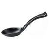 Cuchara pequeña negra de melamina cuchara para ramen weisan cuchara de mango largo caliente picante cuchara de plástico cuchara cuchara cuchara de caparazón de tortuga estilo japonés