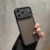 Acabado Mate Similar a la Piel Negra Adecuado para Funda de Teléfono Apple 17 Pro Max, Cobertura Total Negro Transparente iPhone 16 Funda Suave Anticaídas