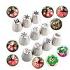 Bicos Decoradores Russos de Aço Inoxidável Conjunto de 15 Peças Série de Natal Floco de Neve Árvore de Natal Ferramentas de Confeitaria Grau Alimentício
