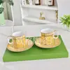 Serie de Cisnes de Porcelana Fina de Lujo Europeo Taza y Platillo Doble Tamaño Mediano Reunión de Oficina Tazas para Mejores Amigos Pareja Sala de Estar del Hogar