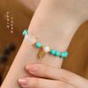 Pulsera turquesa Mengsong artística simple vida original año del conejo regalo de San Valentín exquisito conejo de jade buena suerte pulsera de lujo ligero