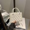 Bolso de mano de moda Lingge para mujer, nuevo de principios de otoño 2025, simple, casual, moderno, color liso, bordado, bandolera, bolso de hombro