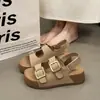 Sandalias romanas cómodas 2026 con plataforma y suelas gruesas para uso en exteriores, zapatos casuales de playa para mujer, vestido de verano estilo coreano nuevo