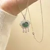 Colgante Auténtico de Jade Grado A Material Peligroso Cerradura Concêntrica Incrustada Colgante de Collar Ruyi Versátil Exquisito Unisex