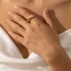 Anillo llamativo de color dorado, chic y moderno, estilo ins, diseño minimalista europeo y americano, unisex