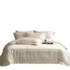 Juego de Cama de Cuatro Piezas Estilo Villa de Lujo Ligero Estilo Francés con Colcha, Algodón Puro Bordado