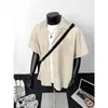 Camisa de Manga Corta Transpirable Fresca Estilo Old Money Parche Desestructurado Holgada Chaqueta Casual de Verano para Hombre Estilo Americano