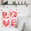 Pegatinas de Pared Florales de Amor para el Día de San Valentín Transfronterizas Adecuadas para Dormitorio, Sala de Estar, Estudio, Decoración Festiva, Pegatinas de Pared de Ambiente, Autoadhesivas