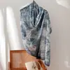 Bufanda Larga de Seda de Morera de Alta Gama Verano Nueva Moda Estilo Estampado para Viajar al Trabajo para Salir Chal Grande de Imitación