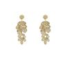Aretes de Tuerca Flor Diamante Hoja de Trigo Pin Plata Lujo Ligero Aretes Elegantes de Alta Gama Aretes Retro con Sentido del Diseño