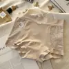 2026 Nueva Ropa Interior Transpirable Sin Costuras de Seda Helada Anti-Exposición Encaje Antibacteriano en la Entrepierna Empalmado Boxer Brief Cintura de Seguridad