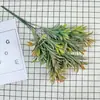 Ramo de Planta Verde Artificial con Hierba de Cinco Capas Arreglo Floral de Boda Plástico Suave con Hierba Adornos de Pie para Interiores para Decoración de Paisajismo