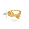 Anillo de Corazón con Moño Hueco de Moda, Chapado en Oro Real de 18K, Anillo de Acero Inoxidable, Joyería de Mano a Juego para Parejas