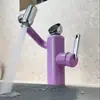 Nuevo grifo de lavabo de baño mecánico digital multicolor de dibujos animados lindos, para agua caliente y fría