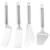 Pala de Cocina de Acero Inoxidable Pala para Bistec Pala para Tortilla Teppanyaki Pala para Queso Pala Dentada Herramienta para Panqueques