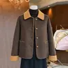 Nuevo Abrigo de Lana Elegante Doble Cara para Mujer, Ropa para Madre de Mediana Edad y Mayor, Cárdigan con Solapa, Top Elegante, Abrigo Cálido Engrosado