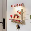 Colgador de Llaves para Entrada de Mario, Perchero de Pared sin Taladro, Gancho Adhesivo de Madera Maciza de Alta Carga