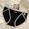 Calcinhas Femininas de Algodão Puro de Corte Alto 7A Antibacterianas com Virilha Estendida Estilo Esportivo Fresco Desejo Puro Sexy Tanga Atacado