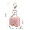 Couro PU Moda Mini Bolsa Pingente Estojo para Fones de Ouvido Porta-Chaves de Carro Desenho Animado Pequena Bolsa Quadrada Pingente de Chaveiro
