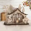 Props e Enfeites de Halloween de Novo Produto Transfronteiriço Abajur de Casa de Bruxa DIY Decoração de Feriado Enfeites de Madeira para Mesa