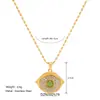Collar Colgante de Moda Dazan Estilo Coreano Dulce y Fresco Cadena de Perlas de Arroz de Oro de 18 Quilates con Ojo de la Vida Diamante Brillante Microincrustado