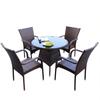 Conjunto de Mesa e Cadeiras de Vime para Pátio, Combinação de Vime para Jardim, Quintal, Ar Livre, À Prova d'Água, Resistente ao Sol, Mesa e Cadeiras de Jantar para Lazer, Vime PE