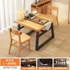 Mesa de Té para Balcón, Mesa de Té Pequeña, Mesa Cuadrada, Mesa de Ocio, Mesa de Negociación, Oficina en Casa, Exquisita Mesa de Té Pequeña y Sillas