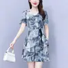 Conjunto Tallas Grandes 2026 Verano Estilo Chino Estampado Elegante Adelgazante Holgado Cubre Vientre Moderno Top + Shorts Conjunto de Dos Piezas