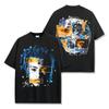 Camiseta de manga corta con estampado XXX TENTACION de hip-hop retro transfronterizo estadounidense, de algodón pesado lavado y cuello pequeño.