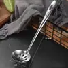 Cuchara para Sopa y Espumadera de Acero Inoxidable Espesado 304, Tamaños Grande y Pequeño, para Servir Sopa y Gachas, Cuchara de Mango Largo para Cocina Casera y Espumadera para Fondue