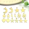 Accesorios de Estampado de Patrón de Acero Inoxidable Colgante con Forma de Luna, Estrella, Trébol de Cuatro Hojas para Collar, Pulsera DIY Accesorios Colgante