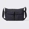 Bolsa transversal de nylon com zíper e múltiplos bolsos estilo japonês, leve, à prova d'água, de grande capacidade, com um design estiloso