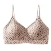 Diretamente do fabricante, campeão de vendas internacional: Lingerie estampada de leopardo 'Pure desire' para mulheres, com sustentação e push-up para seios pequenos, sutiã sem fio e sem costura para mulheres