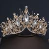 Corona de Aleación con Pedrería Accesorios Hechos a Mano Estilo Vestido de Novia Atmosférico Accesorios para el Cabello Corona Dorada para Vestido Tienda en Línea Compra