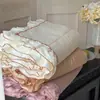 Lujo Ligero Color Sólido Algodón de Fibra Larga Mercerizado 60S Proceso de Costura de Alta Densidad Funda de Cama Lavada con Arena a Alta Temperatura Juego Individual/Tres Piezas Cubrelecho Grueso Antideslizante