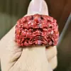 Anillo Pixiu Atrae Riqueza de Madera de Agarwood Indonesio con Nueve Dragones Jugando con una Perla, Anillo para Hombre, Pieza de Mano Vintage Coleccionable Estilo Corte