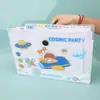 Bolsa de acordeón A4 Nueva de Astronauta Impermeable PP Dibujos Animados Carpeta de Información de Exámenes Linda Bolsa de acordeón para Estudiantes
