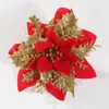 Promoção quente da Amazon flor de Natal flor artificial 13cm rosa cebola dourado prata vermelho azul flor pingente de decoração de feriado atacado