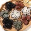 Hermoso y brillante tul con pedrería y accesorios de flor de camelia para ropa DIY, accesorios para el cabello y decoraciones de corsage